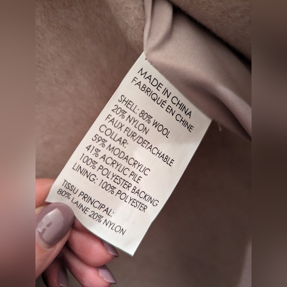 Club Monaco Lenoria Belted Wool Coat with Faux-Fur Collar - Picture 11 of 16